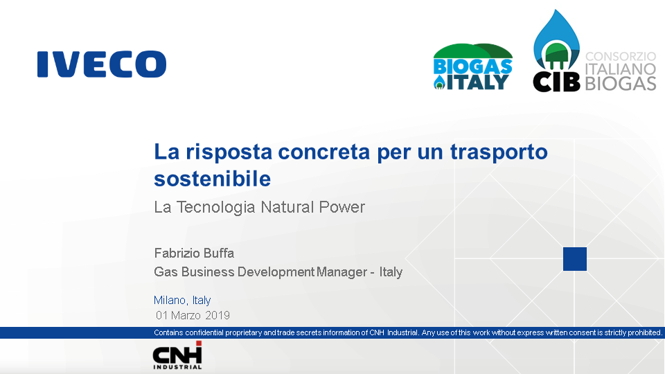 Buffa IVECO Trasporto sostenibile biogas italy 2019